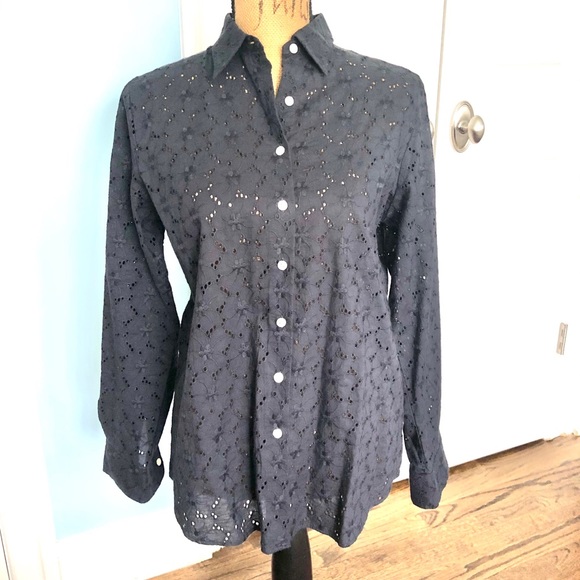Lands End Eyelit Blouse